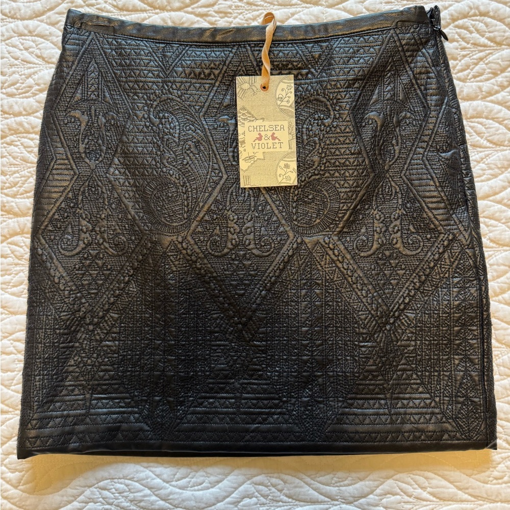 Chelsea & Violet Black Embellished Mini Pencil Skirt